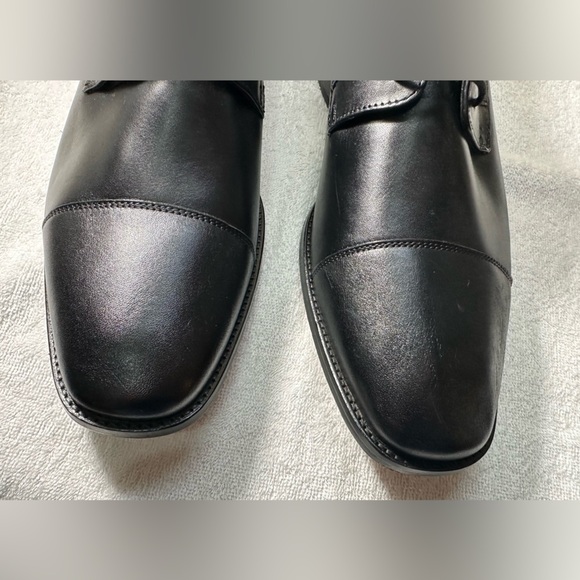 NWOT Black Leather Oxford Shoes Sleek Design - Picture 9 of 12